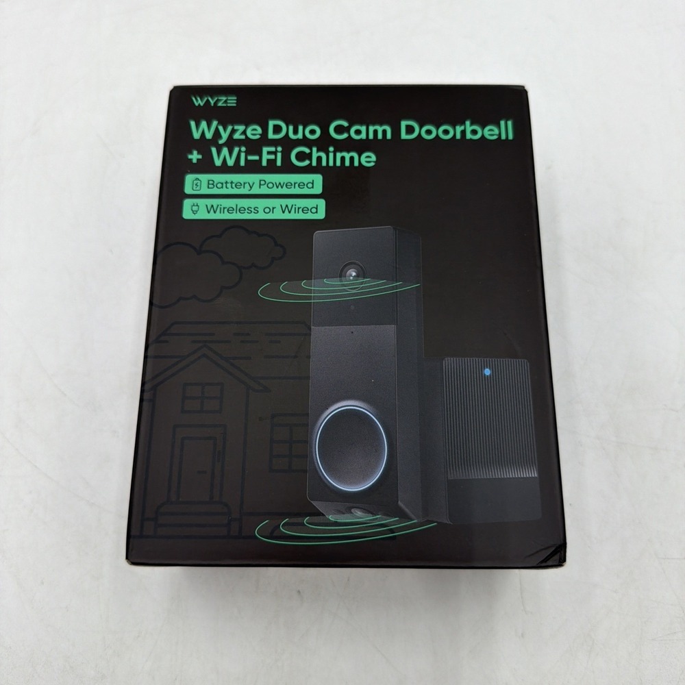 Wyze Duo Cam Battery Doorbell + Wi-Fi Chime, Black Tested